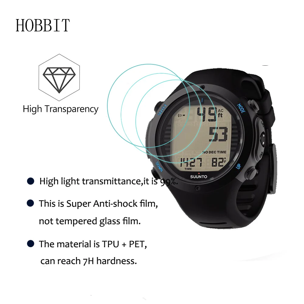 3 шт. для SUUNTO D5 DX D4F D6I D4I Novo Противоударная 7H нано Взрывозащищенная защита экрана HD