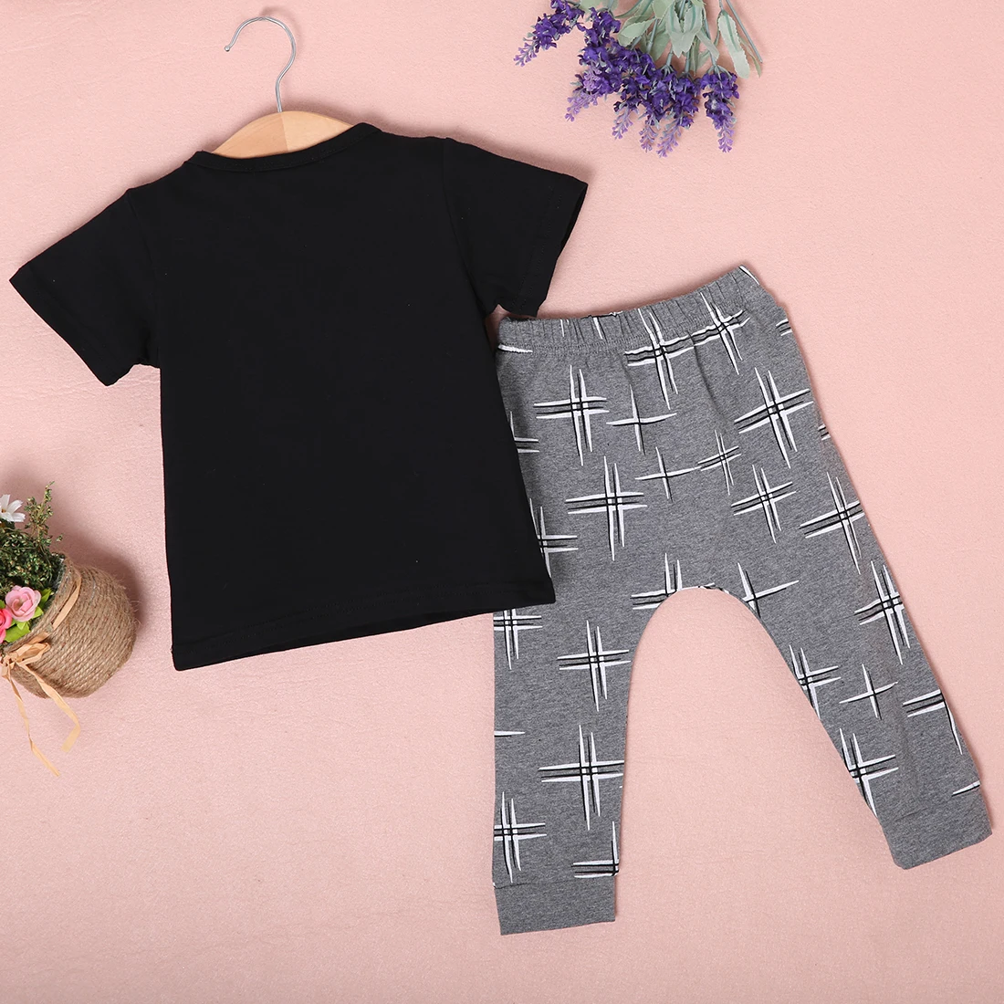 2 шт. футболка с коротким рукавом и длинные штаны для новорожденных на возраст 0-24