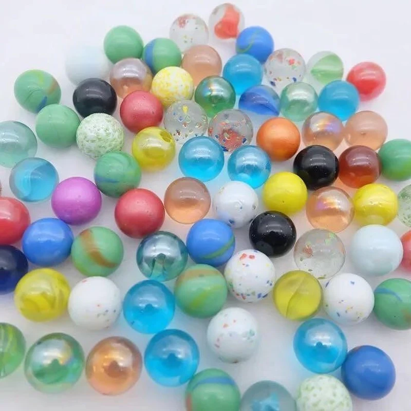 

50/100/150pcs of glass ball 16 mm cream console game pinball machine cattle small marbles pat toys parent-child machine beads