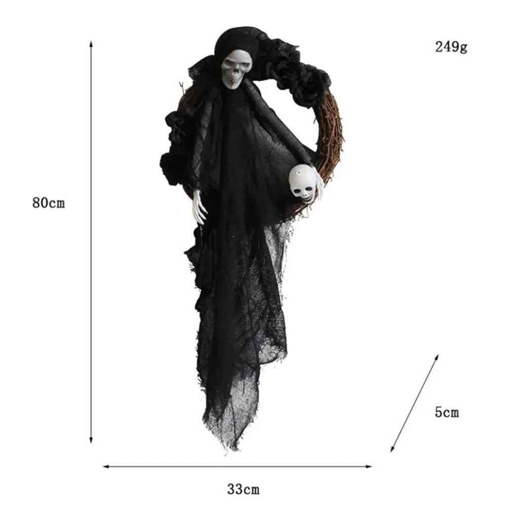 Белый черный Хэллоуин призрак скелеты дверь подвесные украшения фестиваль