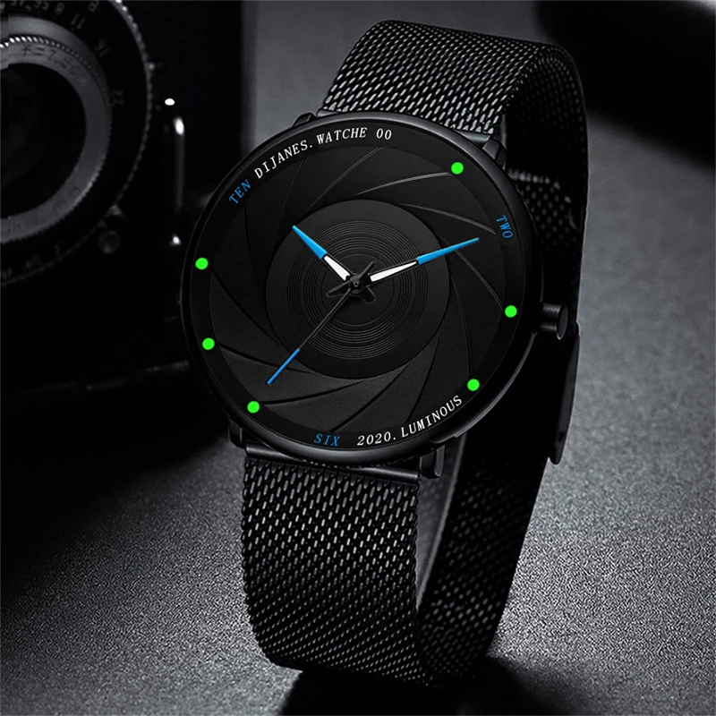 

reloj hombre Watches Mens 2021 Minimalist Ultra Thin Stainless Steel Mesh Belt Quartz Watch Men Business Clock relogio masculino