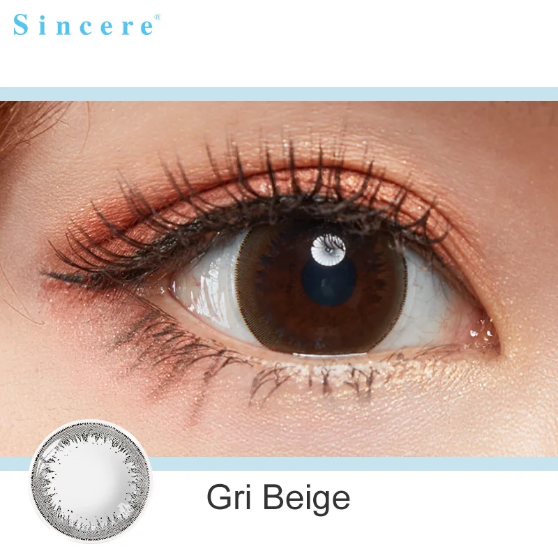 

Sincere vision 6pcs/box Gri Beige contact lens small beautiful Pupil Colored yearly Contact Lenses for eyes Myopia prescription