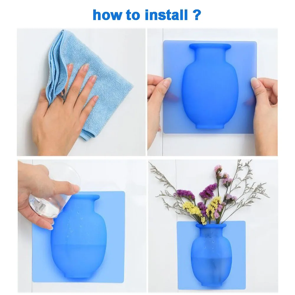 Волшебная силиконовая ваза наклейка на Бутылку Ваза стена цветочные горшки