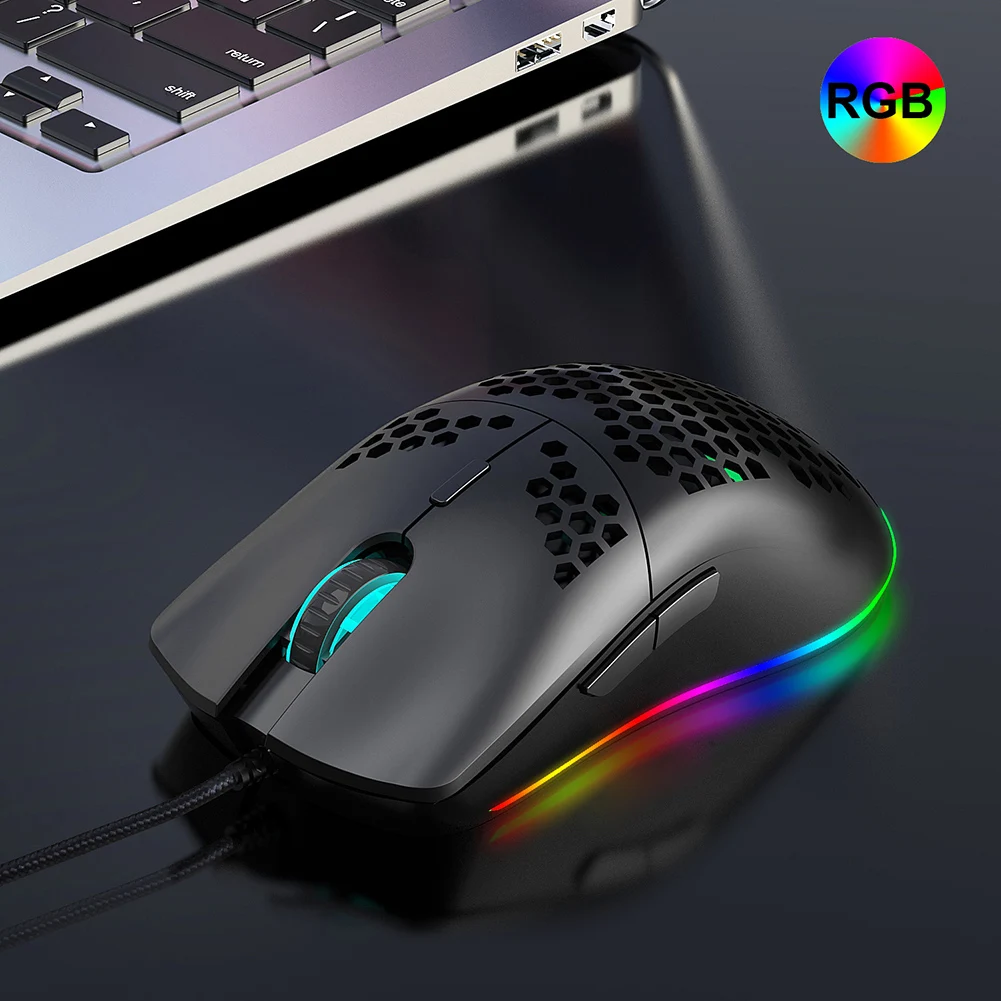 Игровая мышь J900 6400DPI регулируемая RGB программируемая механическая кнопка