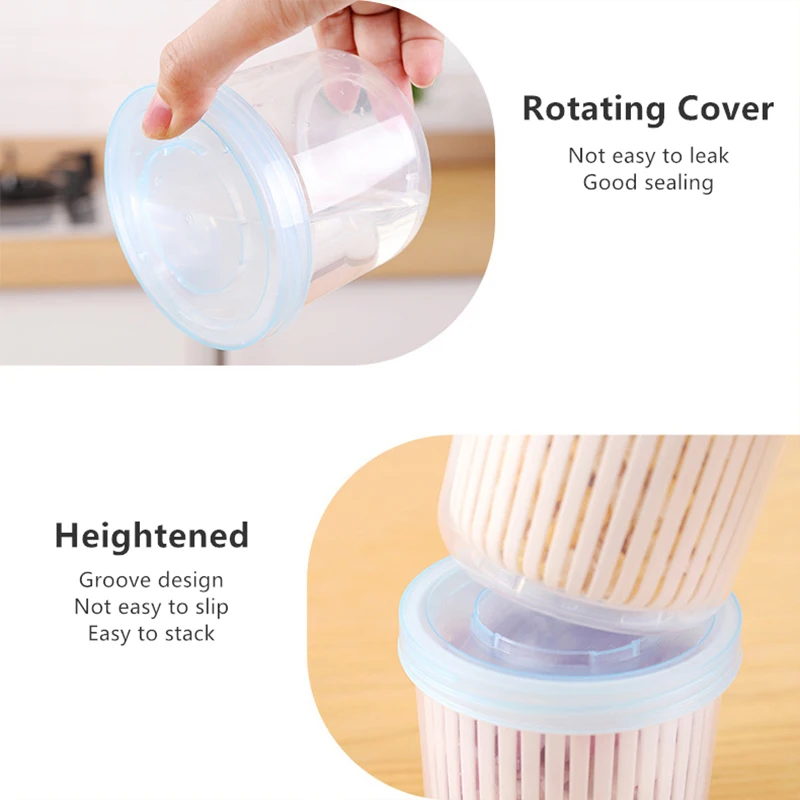 Контейнер для ингредиентов контейнер продуктов с двойным сливом герметичный