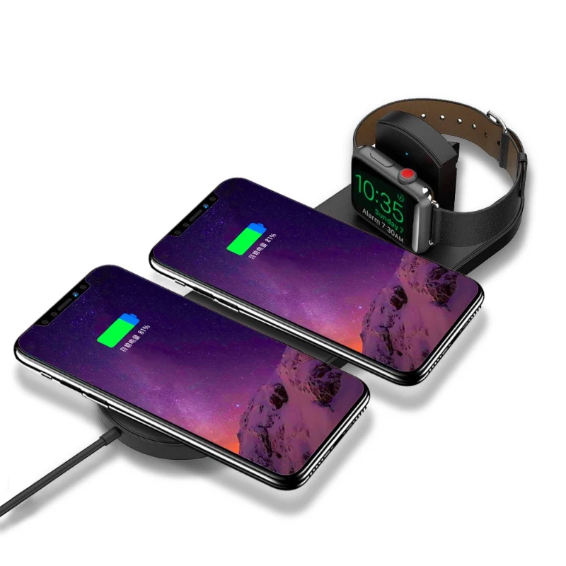10w 7,5 w беспроводное зарядное утройство для телефона база многофункциональная беспроводная зарядка для мобильных смарт-часы для iPhone samsung iwatch 2 3 4