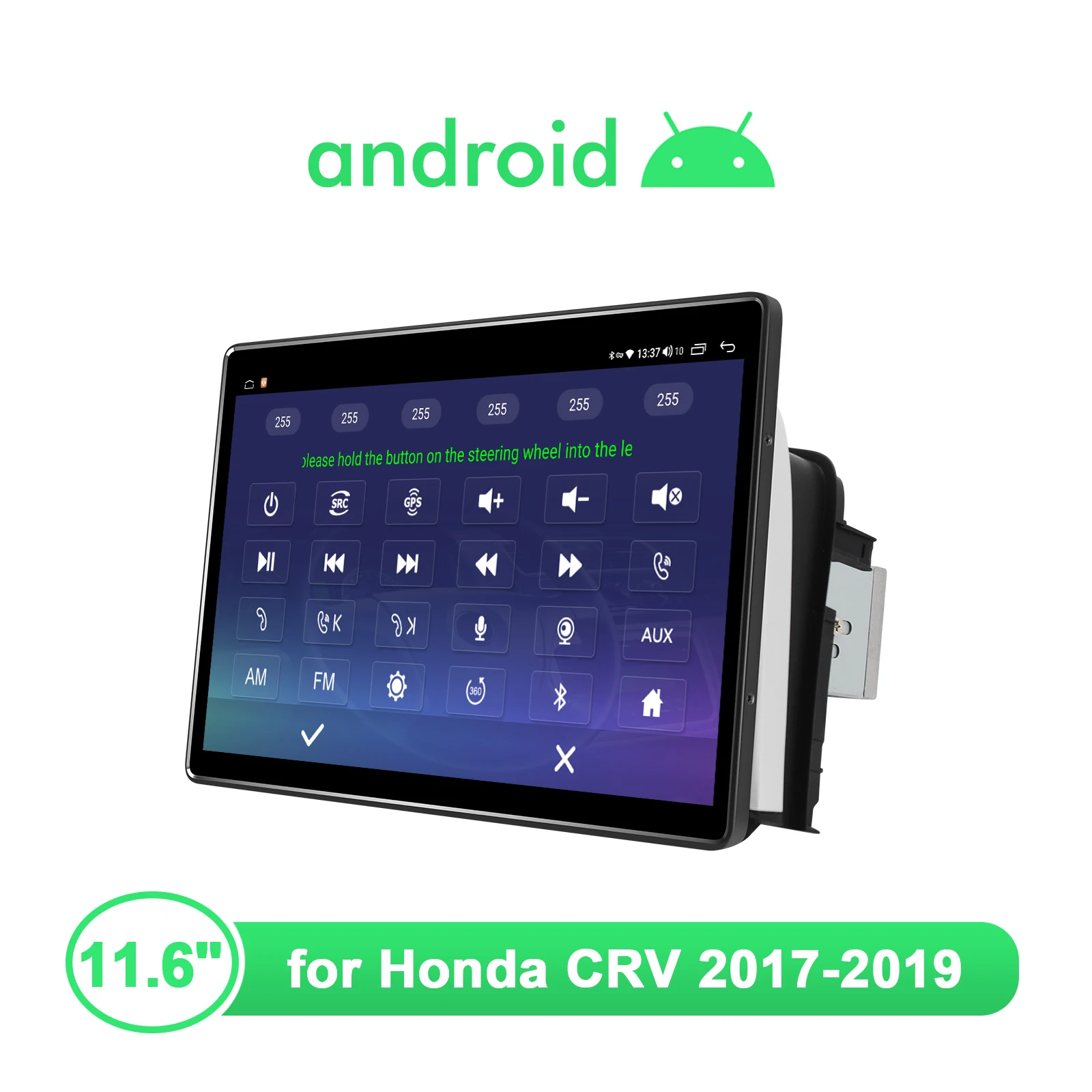 저렴한 라디오 테이프 레코더 1 Din 안 드 로이드 10 중앙 멀티미디어 플레이어 혼다 CRV 11.6-2017 2019 인치 자동차 라디오 GPS 무선 Carplay