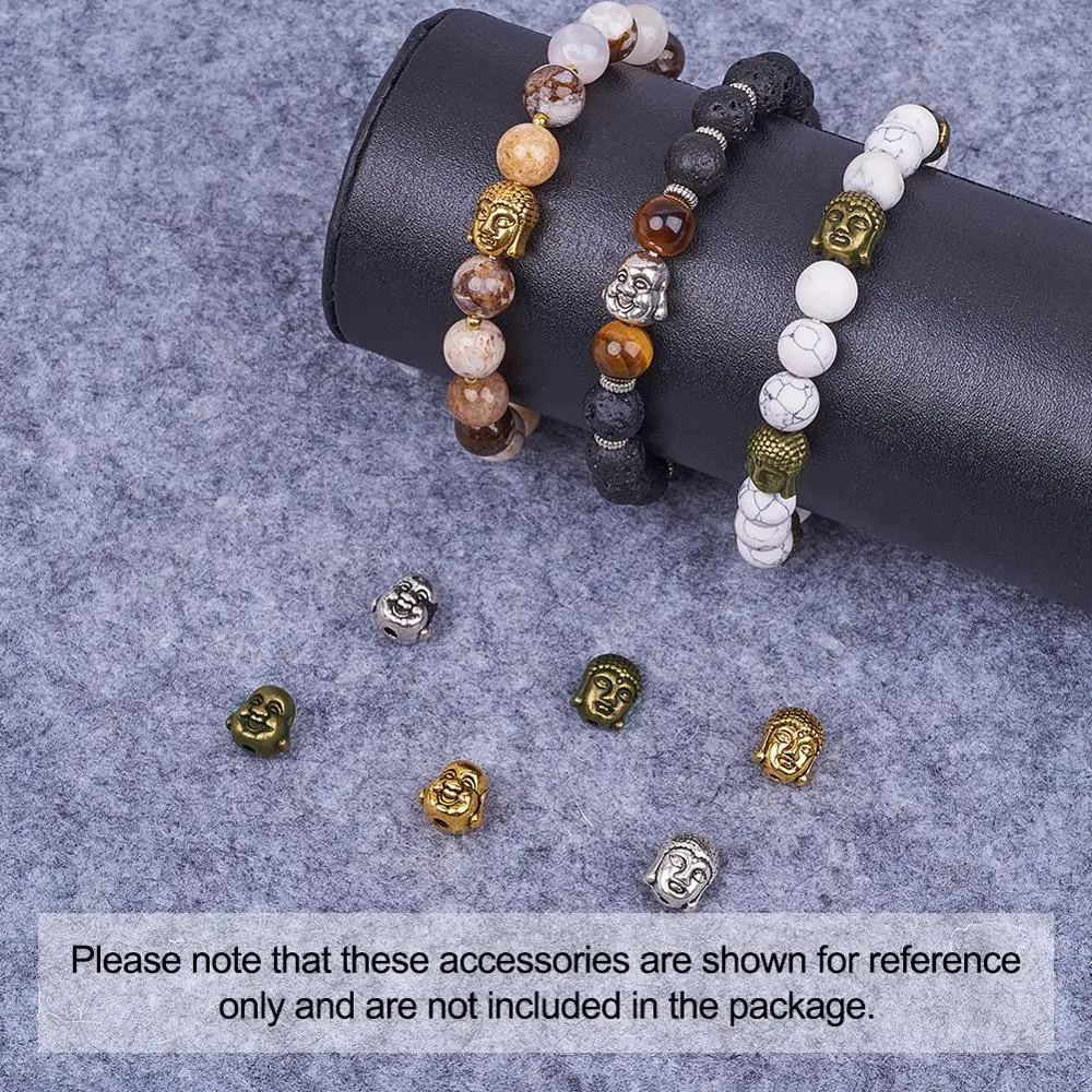 

1Box Alloy Spacer Charms Beads Metal Buddha Beads for Buddhist DIY Jewelry Making Necklaces Bracelets Mixed Color 11x9x8mm