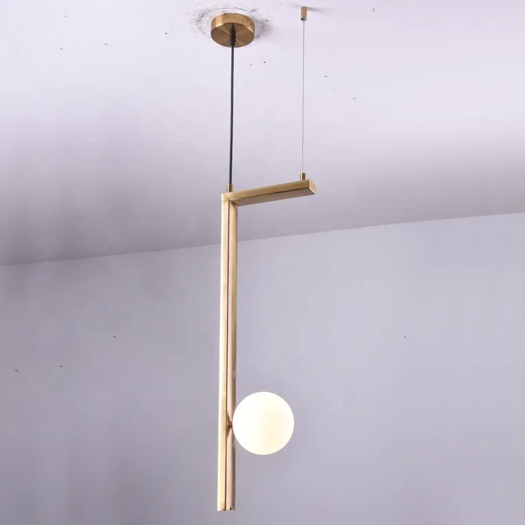 American Rustic New Design Simple Copper Iron White Glass Ball Pendant Lamp For Loft Room hanging lamp | Лампы и освещение