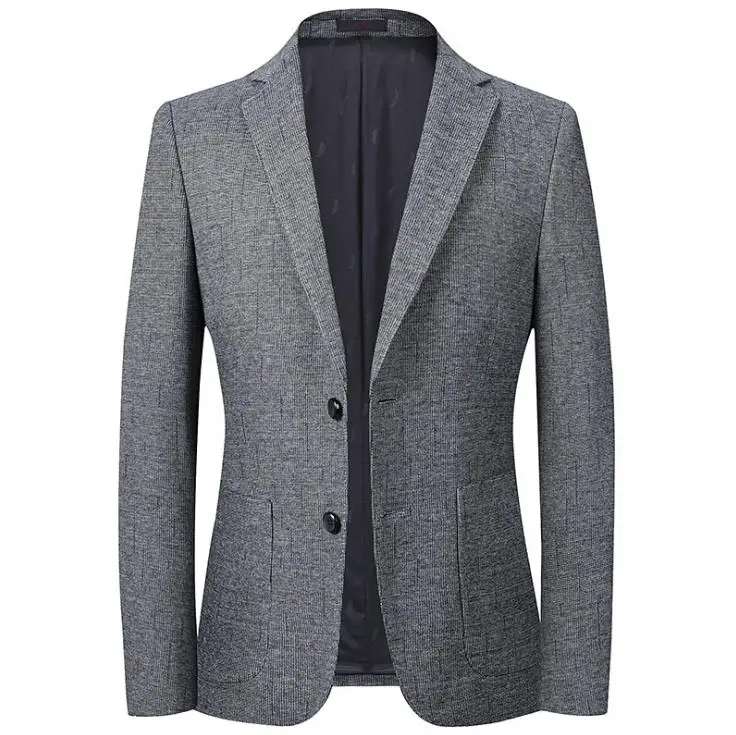 

195/XXXXL Suits Mens Knit Blazer Knitting Elasticity Leisure Jacket Men Blazers Slim Men's Coat Male Outerwear Casual Outer Tops