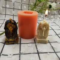 cleopatra head silicone candle mold egyptian figurine chocolate candy bakeware moulds