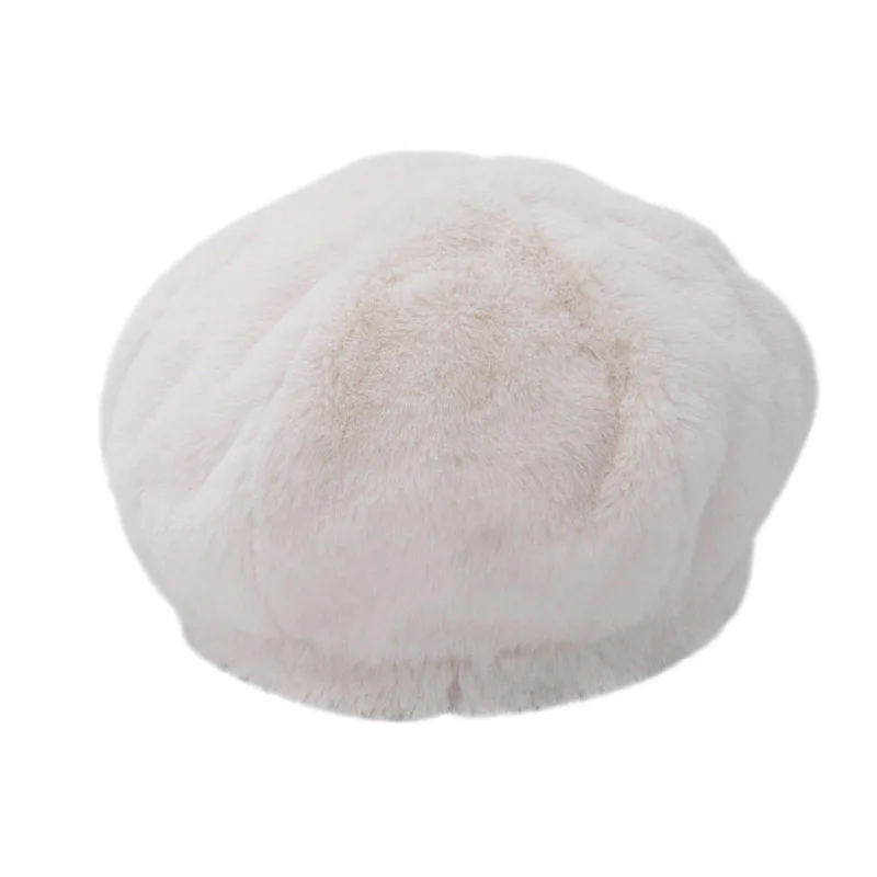 Осенне зимняя белая шапка для женщин однотонная восьмиугольная кепка газетчика
