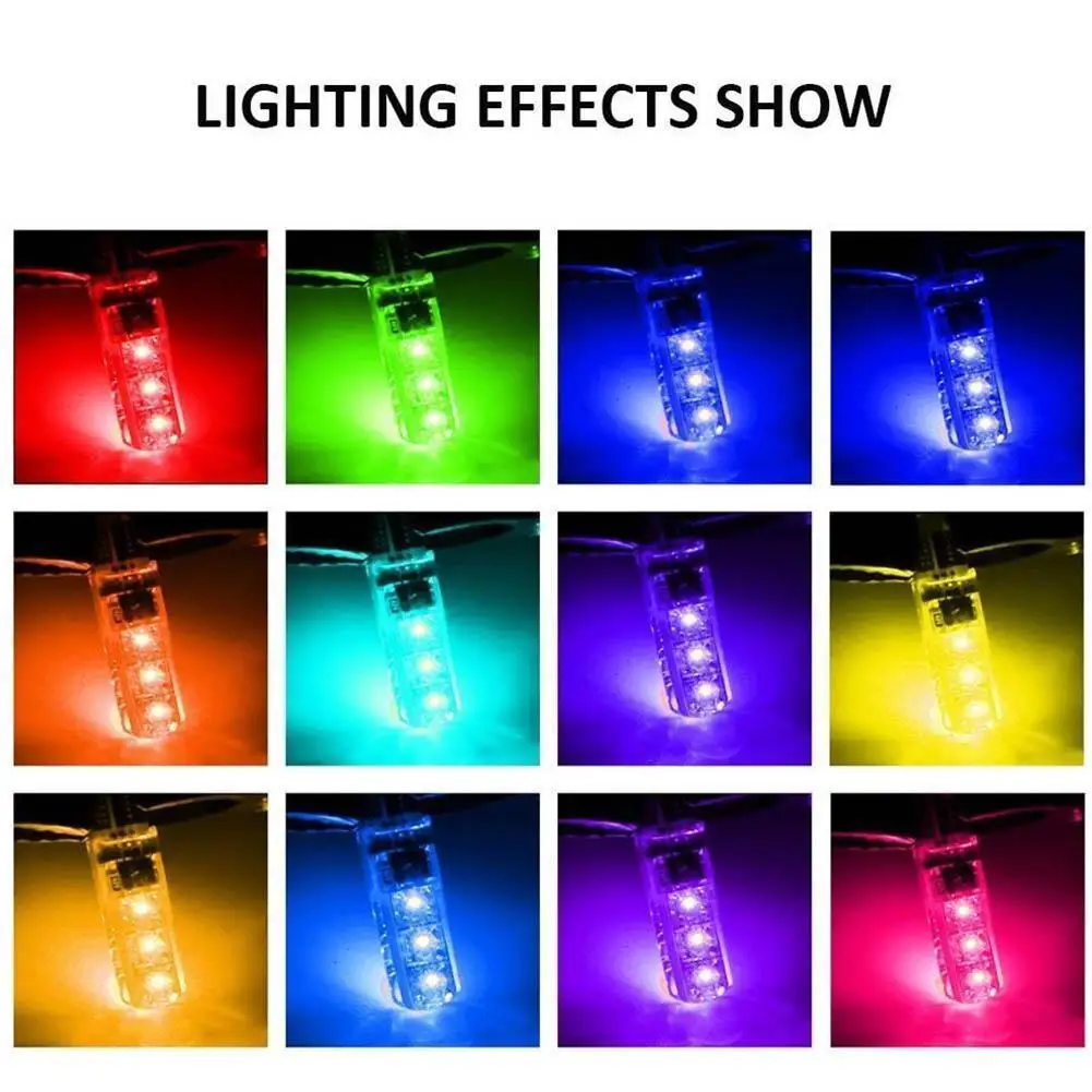 

RGB T10 Led 194 168 W5W 5050 SMD Car Dome Reading Light Wedge Lamp Automobiles RGB LED Bulb J6Q4