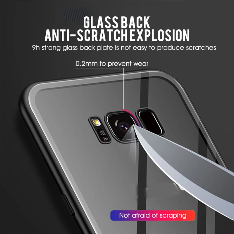 

Metal Magnetic Adsorption Glass Case For Samsung Galaxy S8 S9 S10 Plus S10E S7 Edge Note 10 9 8 M10 Phone Case Magnet CoverCoque