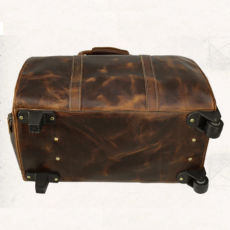 Дорожный Чехол на колесиках для мужчин модный большой чемодан из натуральной