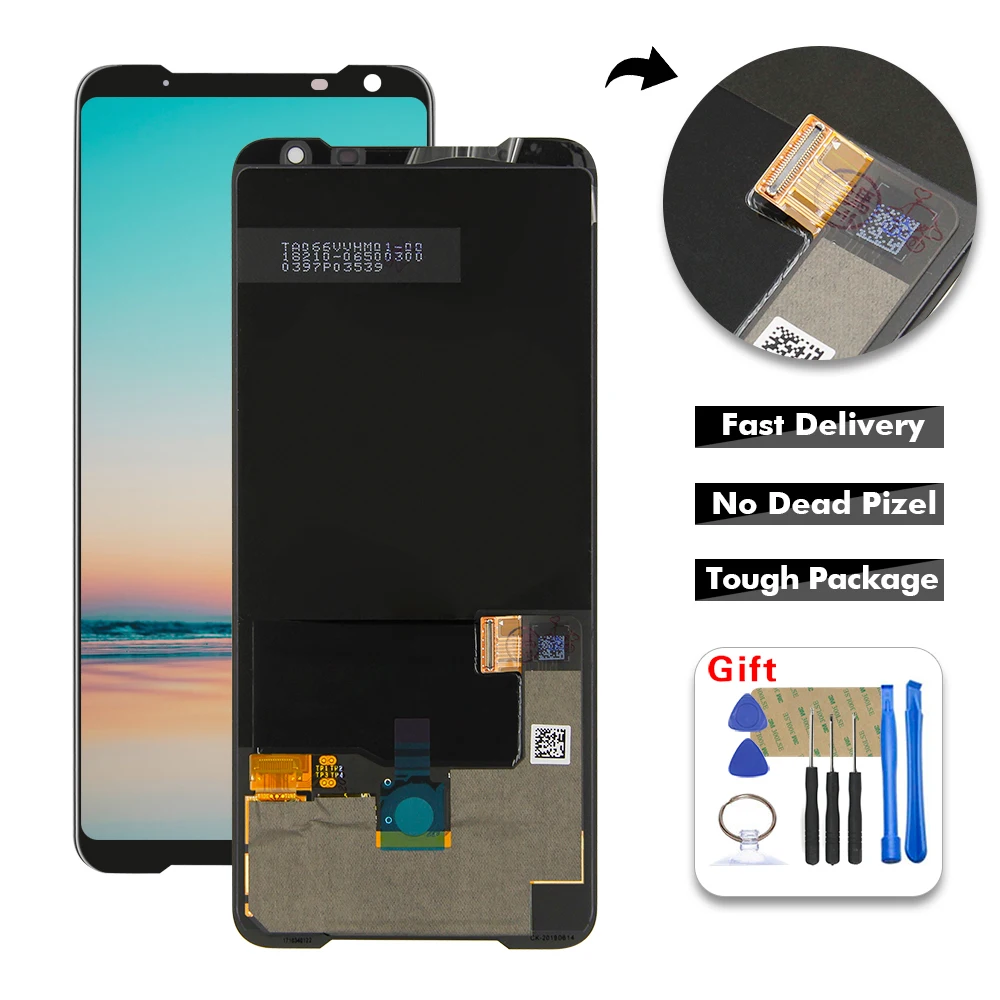 Оригинальный ЖК дисплей 6 59 дюйма для Asus ROG Phone II 2 ZS660KL дигитайзер сенсорного