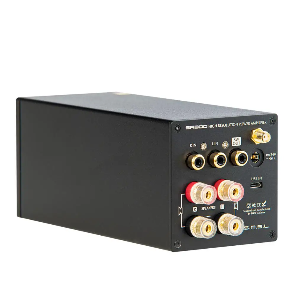 SMSL SA300 HiFi усилитель мощности Цифровой звука Bluetooth 5 0 32 бит/384 кГц Сабвуфер с пультом