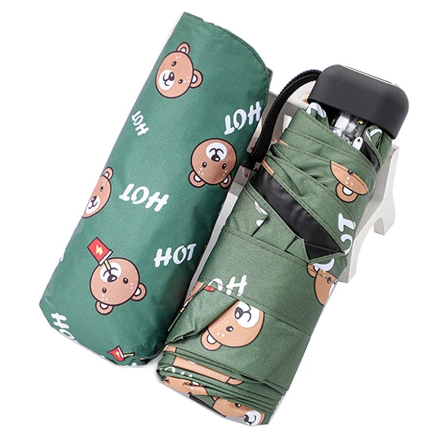 Милый Зонт с медведем дождь женские складные зонты пятью карманами зонтик для