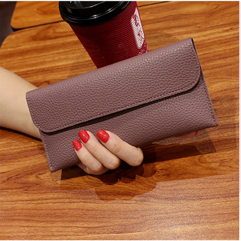 Womens Wallets Simple Purses Long Section Clutch Wallet Card Holder Female Hasp Slim Coin Pocket Purse Bag For Women 2019|Зажимы для