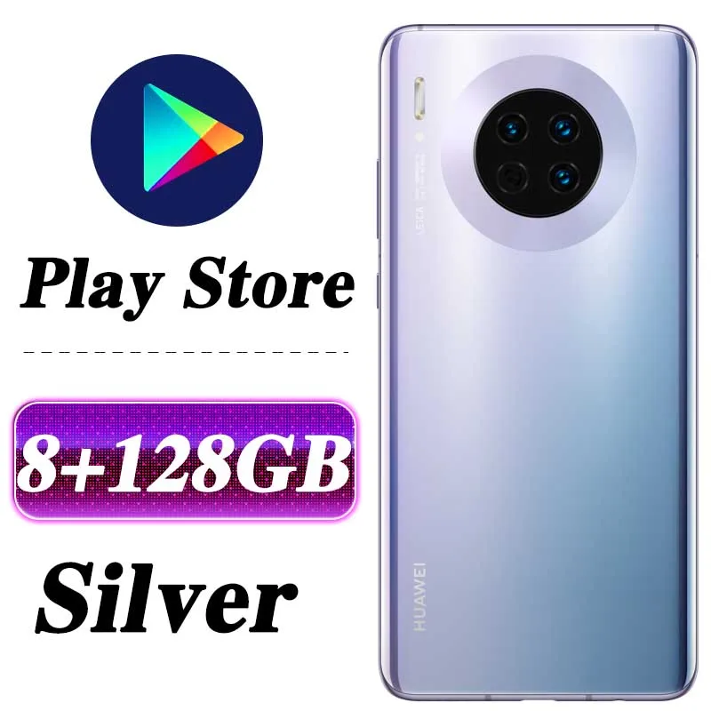 8G 128G Silver 6,62 дюймов,, HUAWEI mate 30, мобильный телефон Kirin 990, четыре ядра, Android 10, датчик жестов, 40 Вт, HUAWEI SuperCharge, Google play - Цвет: 8G 128G Silver