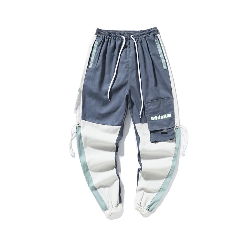 

Side Pockets Patchwork Cargo Pants for Men Fashion Trends Jogger Clothing Plus Size Sweatpants Harajuku Harem Trouser Streetwear