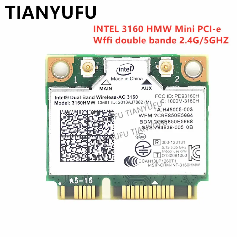 Mini PCI e Wi Fi Беспроводной bluetooth карта для ноутбука Dual Band 2 4 ГГц 5 Intel 3160 3160HMW 802.11ac AC +