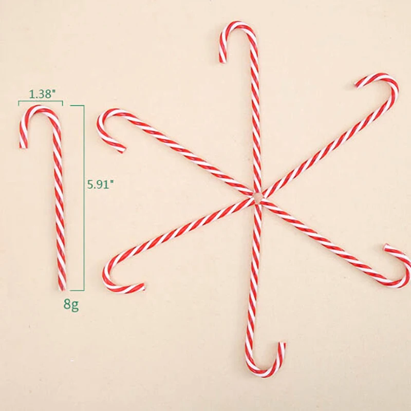 6 шт пластиковые конфетные тростниковые украшения Рождественская елка