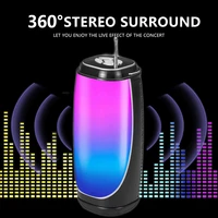 colorful portable bluetooth speakers wireless bass column waterproof outdoor led light boombox support fm subwoofer loudspeaker