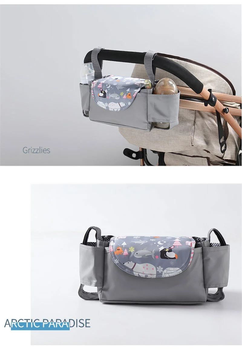 

Baby Nappy Bag Baby Stroller Storage Bag Multi-function Baby Bottle Water Cup Holder Waterproof Mom Outdoor Travel Diaper Bags