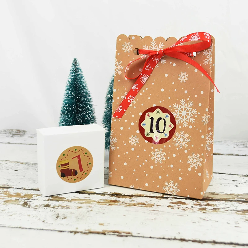 24 шт. Рождественский календарь 1 числа Уплотнительная наклейка