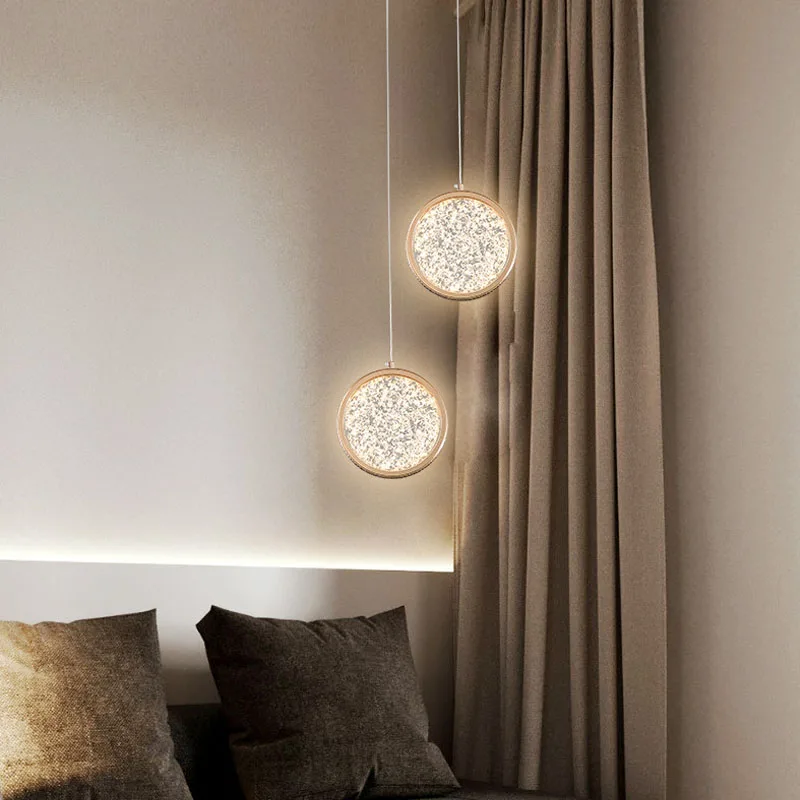 

Led pendant Lights Indoor Lighting Nordic Bedside Staircase golden Home Modern Bedroom Restaurant Art Hanging Lamp Hallway