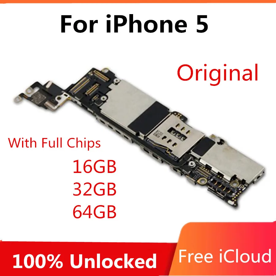 Материнская плата для iphone 5 5C Φ 5SE с бесплатным iCloud материнская логическая полными