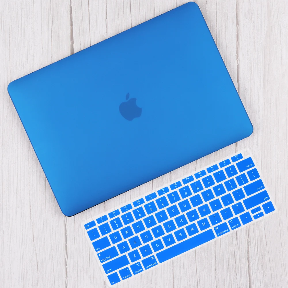 Blue Матовый и Кристальный жесткий чехол с клавиатурой для Macbook Pro 13 TouchBar A2159 Air 13 A1932 retina 11 12 13 15" - Цвет: Blue