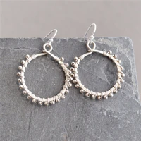 925 silver14k gold filled circle earrings handmade gold beads jewelry oorbellen brincos vintage pendientes boho women earrings