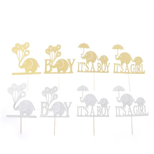 Прекрасный новый слон его мальчик девочка торт Топпер детский душ Крещение