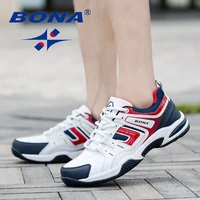 bona running shoes men lace up light leisure sport shoes outdoor jogging breathable leather sneakers comfortable walking shoes