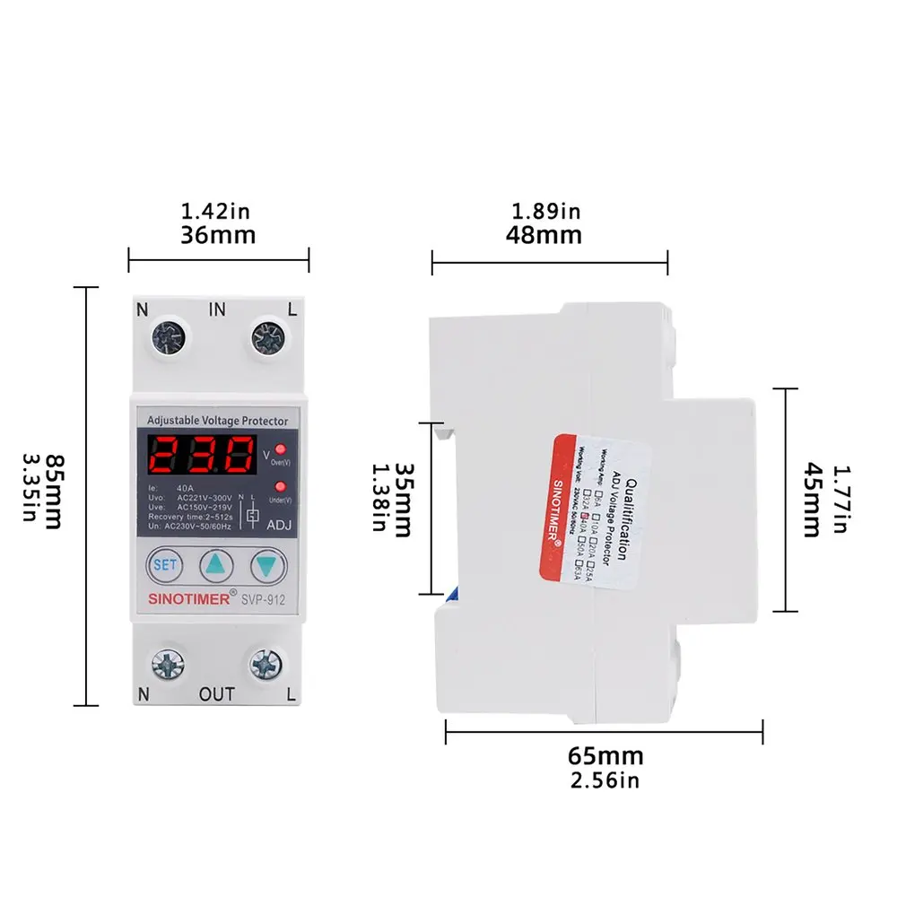 

Din Rail Adjustable Recovery Reconnect Over And Under Voltage Protective Device Protection Relay Over Voltage Protection