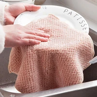 1pc coral fleece kitchen clean towel super absorbent clean cloth light pink light blue beige 3 colors sink wipe for home