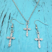 cross jesus new vintage earring necklace sets jewelry set antiquefashion women christmas birthday girl gifts