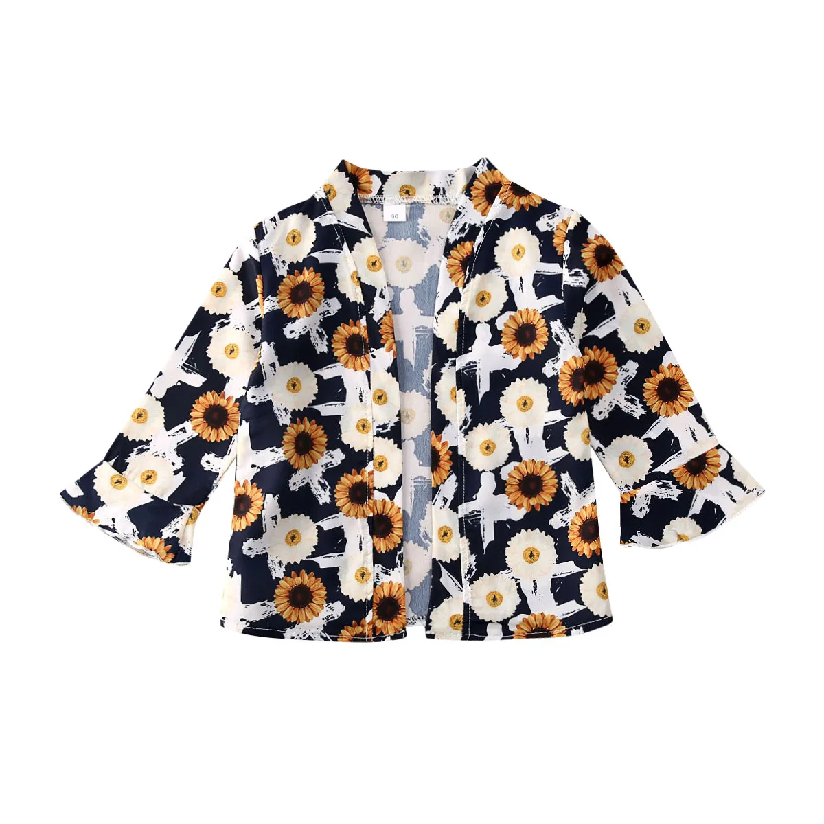 Модные детские блузки с цветочным принтом для маленьких девочек кардиган