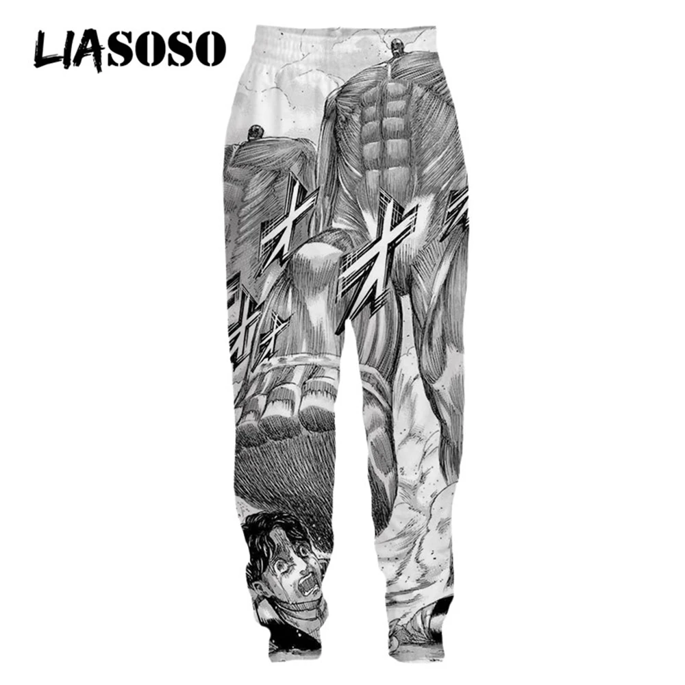 

LIASOSO 3D Print Manga Attack on Titan Manhwa Sweatpants Men Women Plus Size Trousers Anime Harajuku Casual Cool Jogging Pants