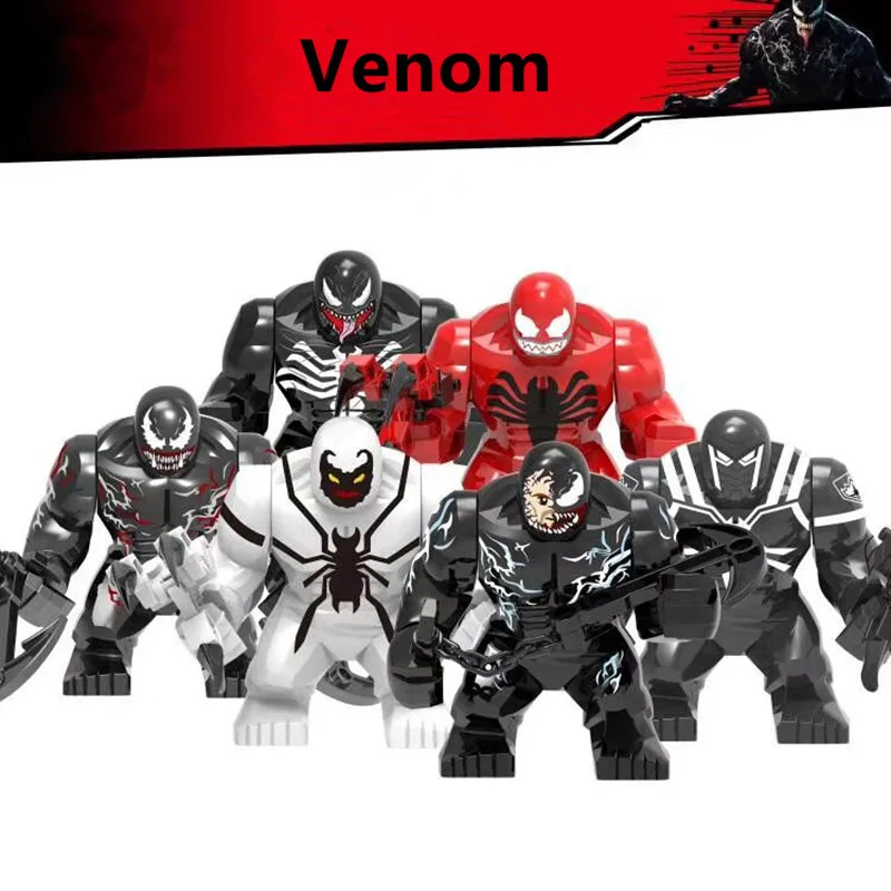 

Building Blocks Action Figure Assemble Toys Venom Carnage Riot Anti-Venom Marvel Legends Educational Toys Children's Gifts