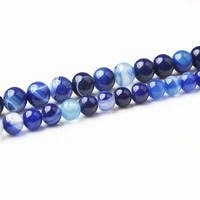 lanli fashion natural jewelry dark blue veined onyx stones loose beads 681012mm diy female bracelet necklace make