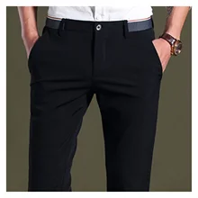Pantalon décontracté quatre saisons pour homme, tenue d'affaires, sans repassage, tenue habillée, pantalon Long, nouveauté 2021  (3)