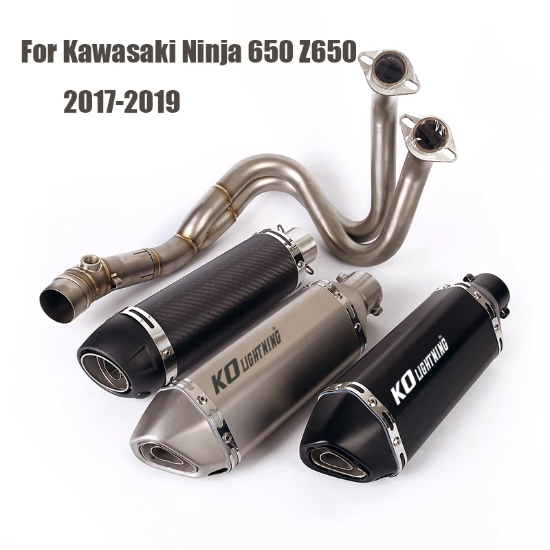 

For Kawasaki Ninja 650 Z650 2017-2019 Exhaust Tip Escape Muffler Pipe 51mm Slip On Connect Link Tube Motorcycle Front Header