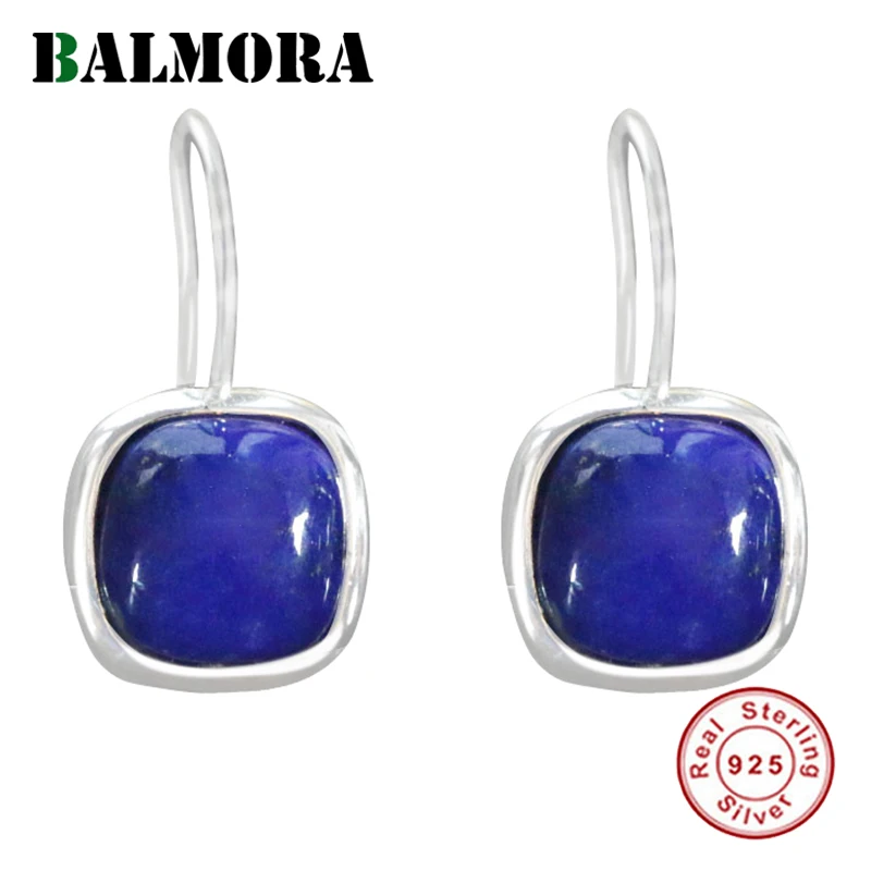 BALMORA, 925 пробы, серебряные, лазурит, висячие серьги для женщин, подарок для леди, Ретро стиль, элегантные, модные, простые ювелирные изделия, Brincos