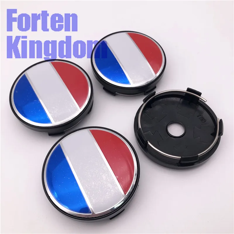 Forten Kingdom 4 шт. 60 мм Французский флаг логотип автомобиля на заказ Черная Пластина ABS