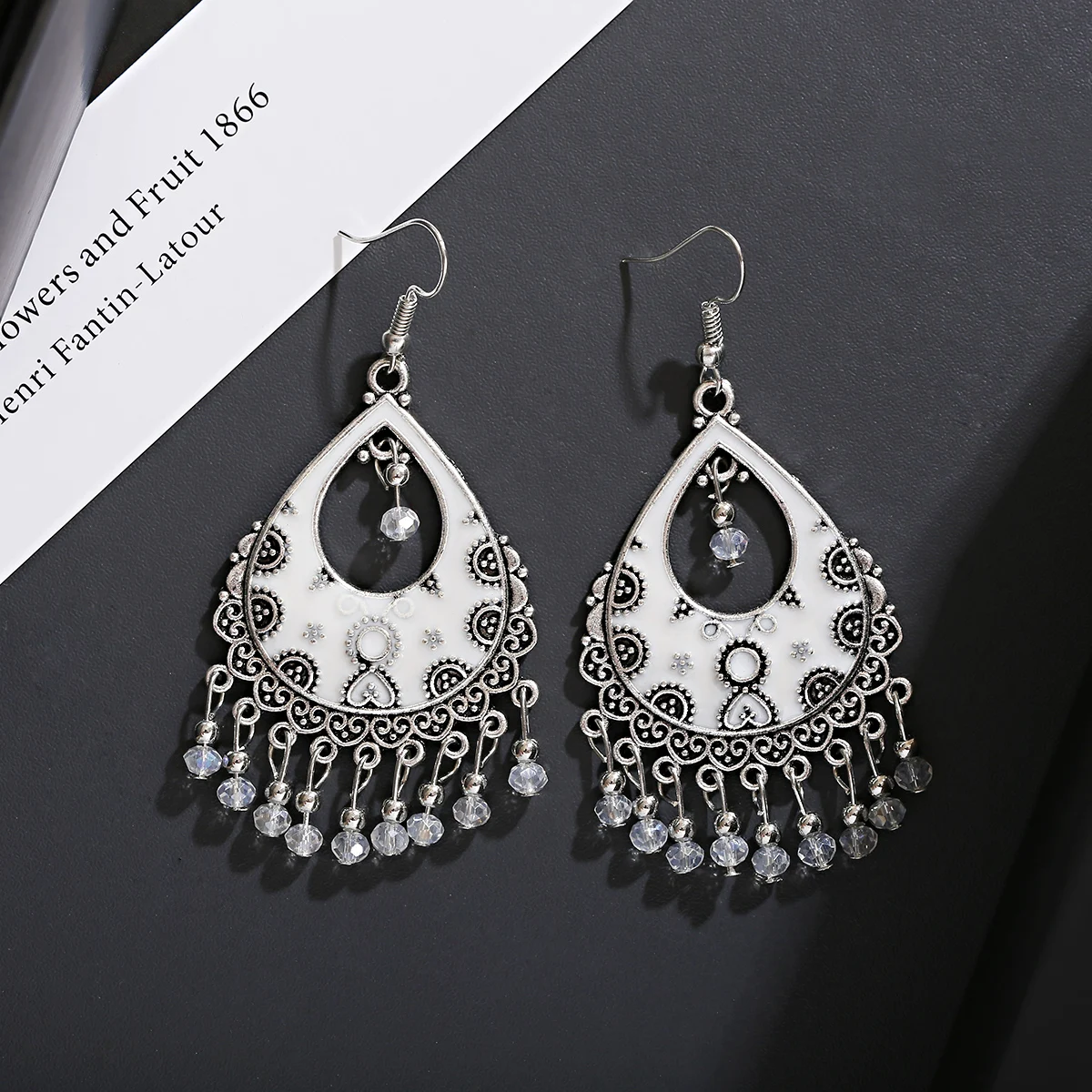 Антикварные металлические геометрические серьги в индийском стиле Jhumka Gypsy Afghan