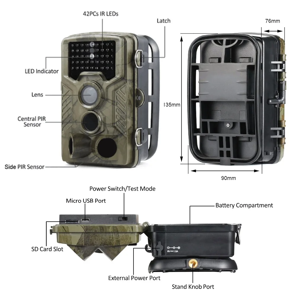 HC-800A охотничья камера 42 IR LEDs инфракрасная ночного видения Trail скаутская IP65