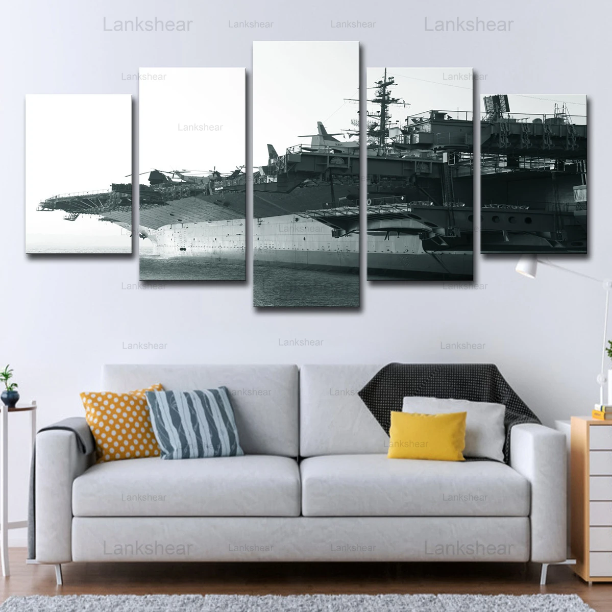 

5 Panels Navy Ship Landscape Canvas Painting Wall Art Decoration Modular Posters and Prints Cuadros for Living Room Home Decor